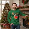 imageTstars Mele Kalikimaka Hawaiian Santa Shirt for Men  Funny Ugly Sweater Style Long Sleeve Christmas Holiday TeeReindeer  Green