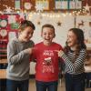 imageTstars Merry Swishmas Basketball Shirt  Funny Ugly Christmas Sweater Style Kids Long Sleeve Festive Holiday TeePaws  Red