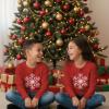 imageTstars Merry Swishmas Basketball Shirt  Funny Ugly Christmas Sweater Style Kids Long Sleeve Festive Holiday TeeSnowflake  Red