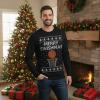 imageTstars Merry Swishmas Basketball Shirt  Funny Ugly Christmas Sweater Style Long Sleeve Holiday Pullover for MenBlack