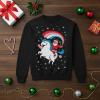 imageTstars Santa Riding Unicorn Long Sleeve Shirt Girls Ugly Christmas Sweater StyleUnicorn  Black