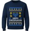 imageTstars Chrismukkah Sweater for Men  Funny Jewish Ugly Hanukkah Christmas Holiday Sweatshirt with Star DesignNavy