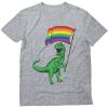 imageTstars Love Pride Shirt for Men  LGBTQ Gifts  Gay Equality Rainbow Flag Mens ApparelDino  Gray