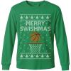 imageTstars Merry Swishmas Basketball Shirt  Funny Ugly Christmas Sweater Style Long Sleeve Holiday Pullover for MenGreen