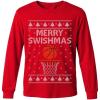 imageTstars Merry Swishmas Basketball Shirt  Funny Ugly Christmas Sweater Style Long Sleeve Holiday Pullover for MenRed