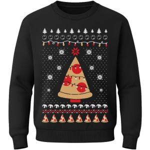 imageTstars Kids Pizza Tree Ugly Christmas Sweatshirt  Funny Holiday Pullover for Youth Boys and GirlsPizza  Black