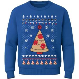 imageTstars Kids Pizza Tree Ugly Christmas Sweatshirt  Funny Holiday Pullover for Youth Boys and GirlsPizza  Blue