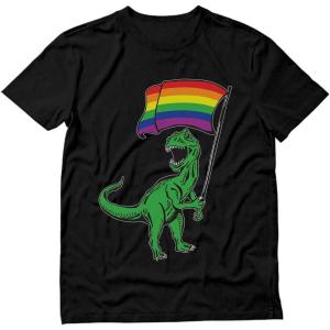 imageTstars Love Pride Shirt for Men  LGBTQ Gifts  Gay Equality Rainbow Flag Mens ApparelDino  Black