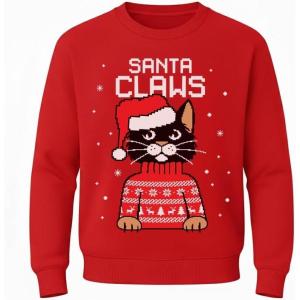 imageTstars Santa Riding Unicorn Long Sleeve Shirt Girls Ugly Christmas Sweater StyleClaws  Red