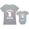 imageTstars Mama and Baby Saur Matching Outfit Set  Mom Shirt and Bodysuit Gift for Baby Shower or Mothers DayMom Gray  Baby Gray