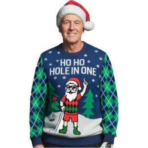 imageSanta Sports Ugly Christmas Sweater for Men Basketball Hockey Golf Funny Holiday Knit Pullover Festive Winter StyleGolf  Multicolor