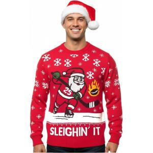 imageSanta Sports Ugly Christmas Sweater for Men Basketball Hockey Golf Funny Holiday Knit Pullover Festive Winter StyleSleighn  Multicolor