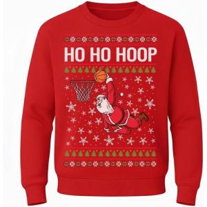 imageTstars Merry Swishmas Basketball Sweatshirt for Kids  Youth Ugly Christmas Sweater Style PulloverHoop  Red