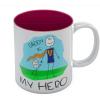 imageDaddy Is My Hero Kids Drawing  Super Dad Coffee Mug Fathers Day Gift from Son Daughter or Wife Unique Present for Dads Birthday Tea Cup Ceramic Mug 11 Ounce RedDaddy Is My Hero Red