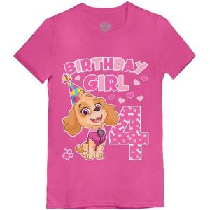imagePaw Patrol Skye 4th Birthday Girls Fitted Shirt  Cute Pink Tee and Fun Party Gift for 4YearOldsBirthday Girl 4  Wow Pink