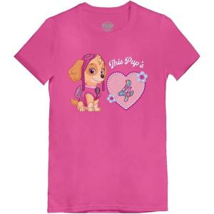 imagePaw Patrol Skye 4th Birthday Girls Fitted Shirt  Cute Pink Tee and Fun Party Gift for 4YearOldsSkye Pup 4  Wow Pink