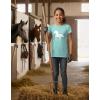 image:imageTstars Horse Shirt for Girls  Horseback Riding Kids Tee with Horseshoe Print  Gift for Equestrian Fans and Young RidersChill Blue