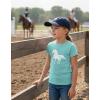 image:imageTstars Horse Shirt for Girls  Horseback Riding Kids Tee with Horseshoe Print  Gift for Equestrian Fans and Young RidersChill Blue