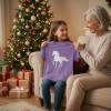 image:imageTstars Horse Shirt for Girls  Horseback Riding Kids Tee with Horseshoe Print  Gift for Equestrian Fans and Young RidersLavender