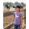 image:imageTstars Horse Shirt for Girls  Horseback Riding Kids Tee with Horseshoe Print  Gift for Equestrian Fans and Young RidersLavender