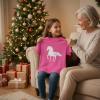 image:imageTstars Horse Shirt for Girls  Horseback Riding Kids Tee with Horseshoe Print  Gift for Equestrian Fans and Young RidersWow Pink