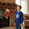 image:imageTstars Big White Snowflake Christmas Sweatshirt  Festive Holiday Sweater Style Pullover for Toddler amp Youth Kids 4TBlue