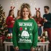 image:imageTstars Christmas Sweatshirt for Women amp Teen Girls  Santa Claws Cat Flamingo  Xmas Holiday PulloverJesus  Green