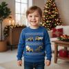 image:imageTstars Dabbing Santa Kids Christmas Sweatshirt  Funny Ugly Holiday Sweater Style Pullover for Boys amp YouthConstruction  Blue