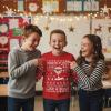 image:imageTstars Dabbing Santa Kids Christmas Sweatshirt  Funny Ugly Holiday Sweater Style Pullover for Boys amp YouthFloss  Red