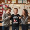 image:imageTstars Kungfu Santa Claus Funny Youth Kids Ugly Christmas Shirt Tacky Sweater Style Xmas Holiday Long Sleeve TShirt Large Black