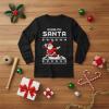 image:imageTstars Kungfu Santa Claus Funny Youth Kids Ugly Christmas Shirt Tacky Sweater Style Xmas Holiday Long Sleeve TShirt Large Black