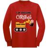 image:imageTstars Im Digging Christmas Personalized Boys Tractor Toddler Kids Long Sleeve TShirtRed