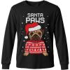 image:imageTstars Pug Ugly Christmas Shirt for Kids Santa Paws Tacky Sweater Style Holiday Long Sleeve TShirt for Youth Boys Girls Small Black