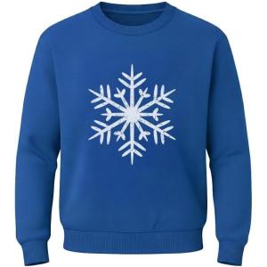 image:imageTstars Big White Snowflake Christmas Sweatshirt  Festive Holiday Sweater Style Pullover for Toddler amp Youth Kids 4TBlue