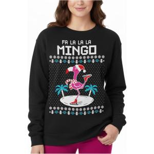 image:imageTstars Christmas Sweatshirt for Women amp Teen Girls  Santa Claws Cat Flamingo  Xmas Holiday PulloverFlamingo  Black
