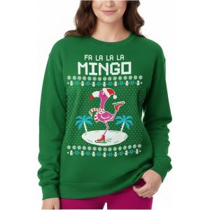 image:imageTstars Christmas Sweatshirt for Women amp Teen Girls  Santa Claws Cat Flamingo  Xmas Holiday PulloverFlamingo  Green