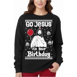 image:imageTstars Christmas Sweatshirt for Women amp Teen Girls  Santa Claws Cat Flamingo  Xmas Holiday PulloverJesus  Black