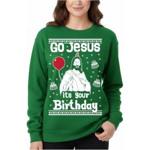 image:imageTstars Christmas Sweatshirt for Women amp Teen Girls  Santa Claws Cat Flamingo  Xmas Holiday PulloverJesus  Green