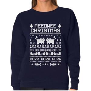 image:imageTstars Christmas Sweatshirt for Women amp Teen Girls  Santa Claws Cat Flamingo  Xmas Holiday PulloverMeowee  Navy