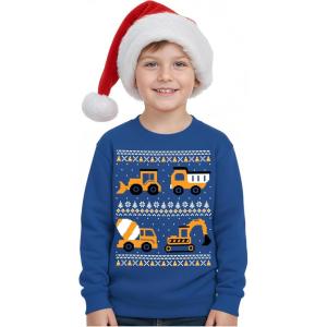 image:imageTstars Dabbing Santa Kids Christmas Sweatshirt  Funny Ugly Holiday Sweater Style Pullover for Boys amp YouthConstruction  Blue