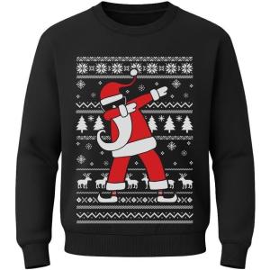 image:imageTstars Dabbing Santa Kids Christmas Sweatshirt  Funny Ugly Holiday Sweater Style Pullover for Boys amp YouthDab  Black