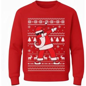 image:imageTstars Dabbing Santa Kids Christmas Sweatshirt  Funny Ugly Holiday Sweater Style Pullover for Boys amp YouthDab  Red