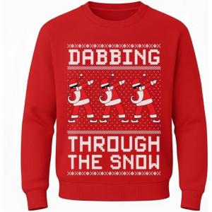 image:imageTstars Dabbing Santa Kids Christmas Sweatshirt  Funny Ugly Holiday Sweater Style Pullover for Boys amp YouthDabbing Through  Red