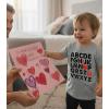 image:imageTstars ABC I Love You Kids Valentine Shirt  Alphabet Heart Graphic Tee for Toddlers Boys and GirlsPuff Abc  Gray