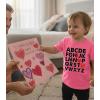 image:imageTstars ABC I Love You Kids Valentine Shirt  Alphabet Heart Graphic Tee for Toddlers Boys and GirlsPuff Abc  Pink