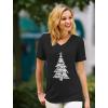 image:imageTstars Big White Distressed Christmas Tree Xmas Gift Womens Fitted VNeck TShirtBlack