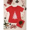 image:imageTstars Big White Distressed Christmas Tree Xmas Gift Womens Fitted VNeck TShirtRed
