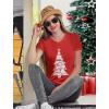 image:imageTstars Big White Distressed Christmas Tree Xmas Gift Womens Fitted VNeck TShirtRed