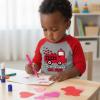 image:imageTstars Boys Valentines Day Shirt  Truck Loads of Love Dabbing Heart  Toddler Kids Raglan 34 Sleeve TShirtFire Truck  Red