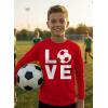 image:imageTstars Gamer Valentine Kids Long Sleeve Shirt Video Game Controller Love Soccer Tee for Boys GirlsSoccer  Red